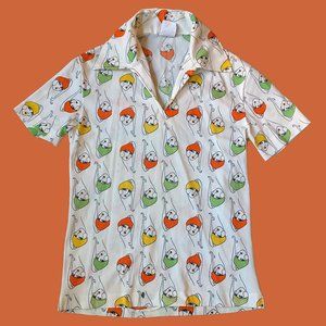 Vintage 1970s Novelty Print Top